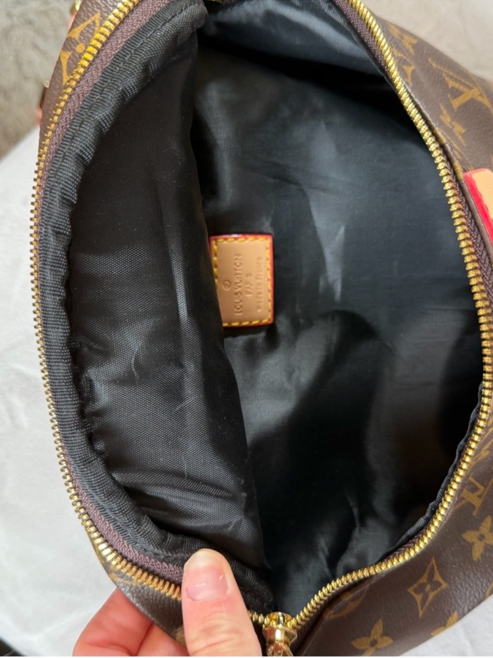 Brown Monogram Canvas Bum Bag with Tan Accents - Picture 4 of 4